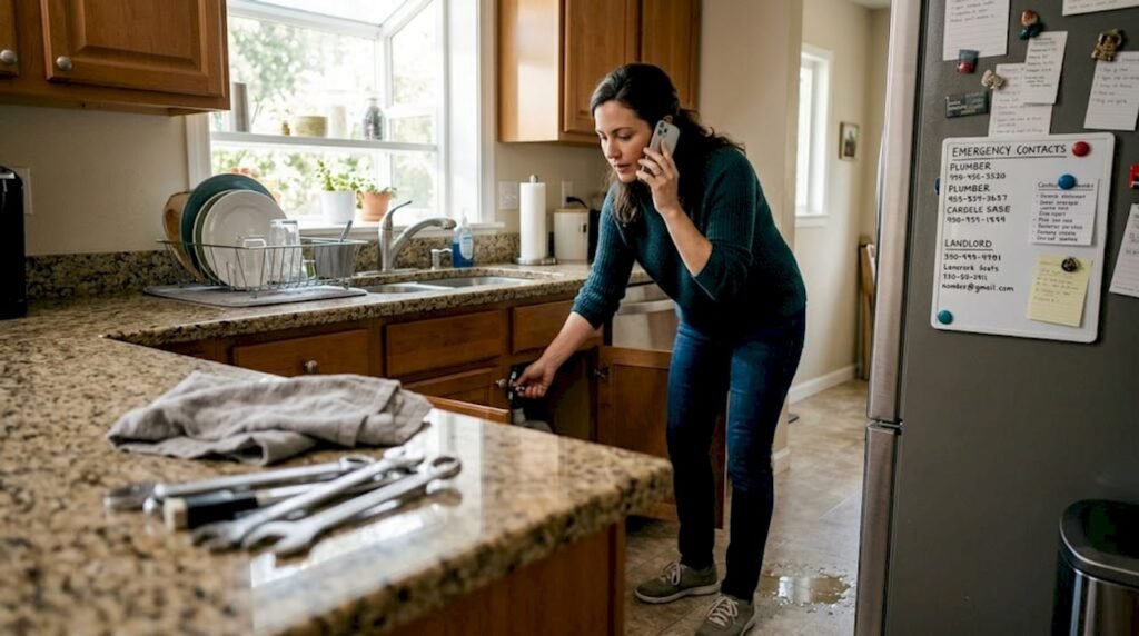 Homeowner calls for help during emergency repair