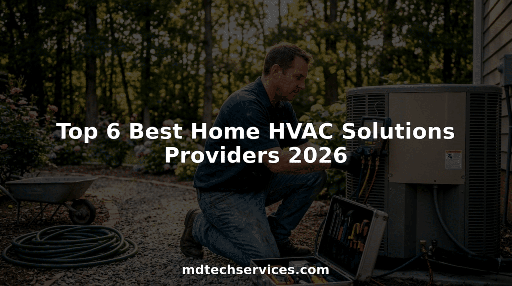 Technician servicing outdoor home HVAC unit