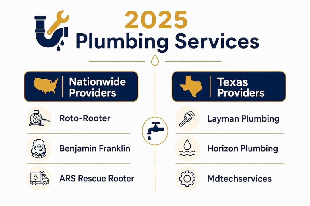 Infographic comparing nationwide and Texas plumbing providers