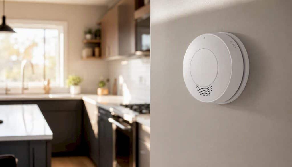 Carbon monoxide detector installed on home wall