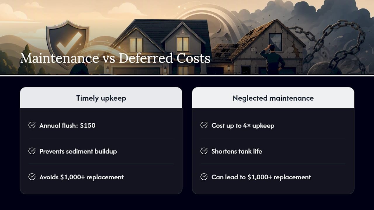 Diagram comparing maintenance costs versus deferred replacement costs