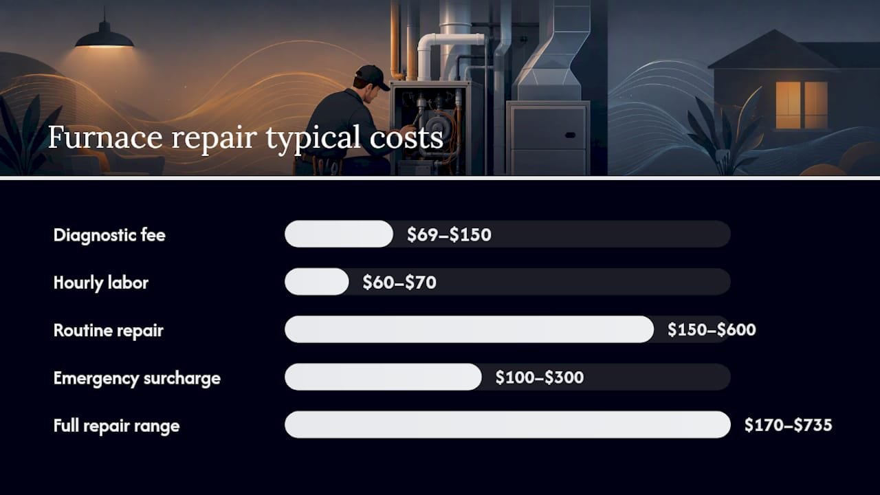 Chart of furnace repair cost components