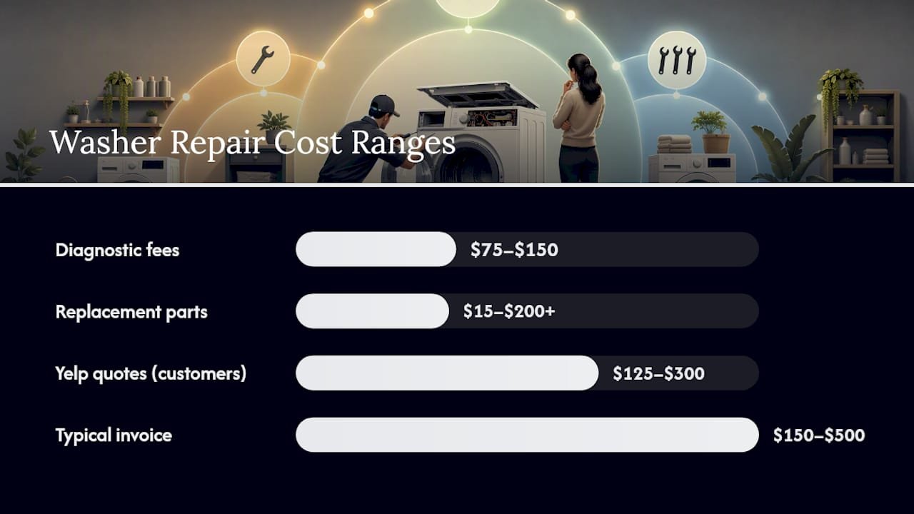 Washer repair cost breakdown diagram
