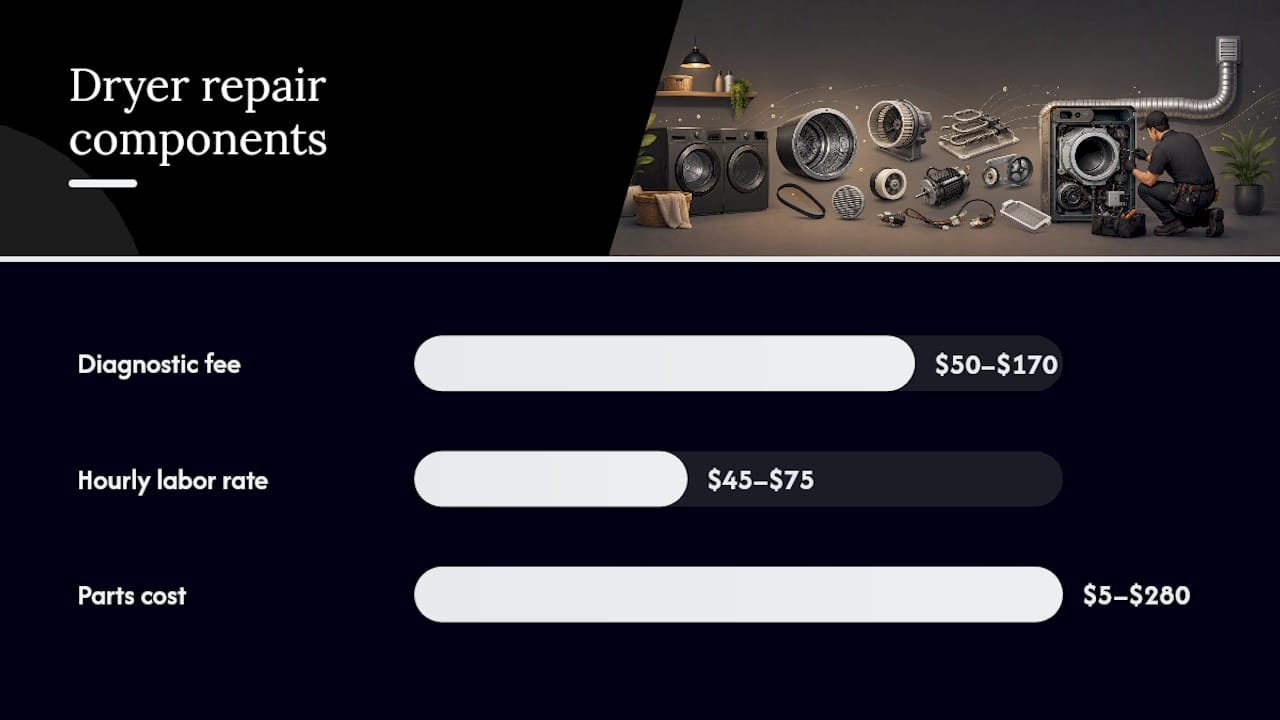 Diagram of dryer repair cost components