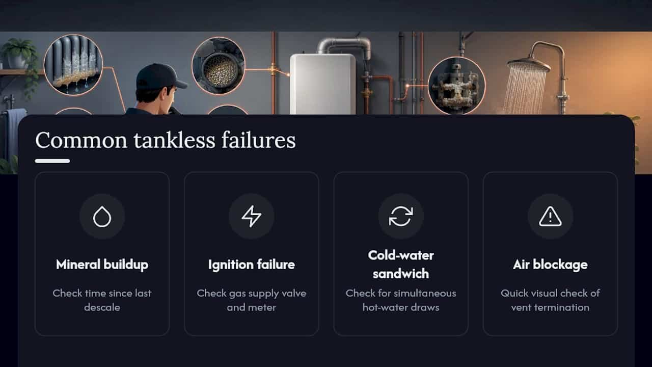 Four common tankless heater problems and checks