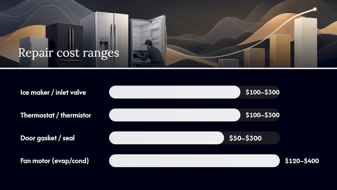 Refrigerator repair cost range comparison