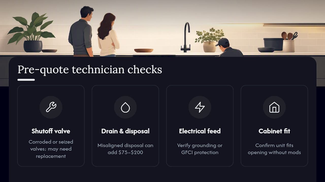 Four dishwasher installation inspection checks