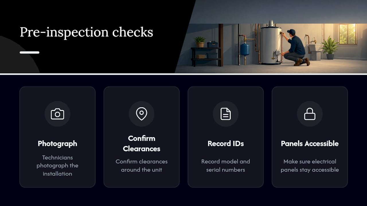 Four water heater inspection preparation checks