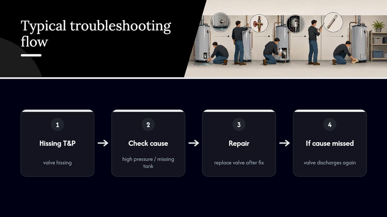 Water heater valve troubleshooting sequence