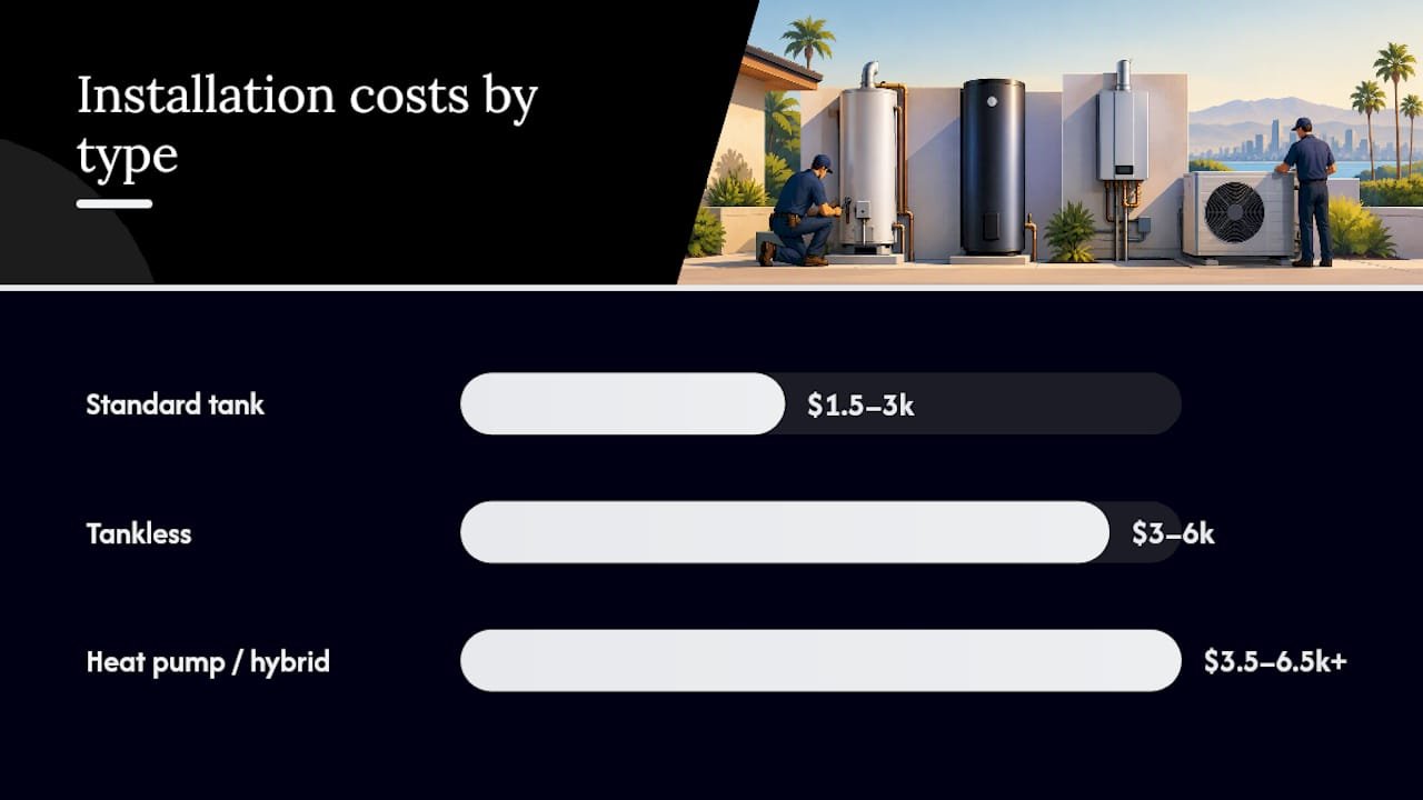 California tank and tankless installation cost comparison