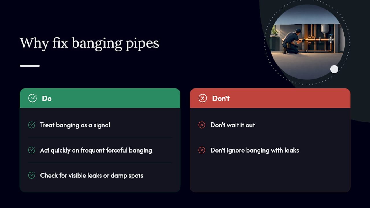 Why banging pipes are worth fixing, not ignoring — overview diagram