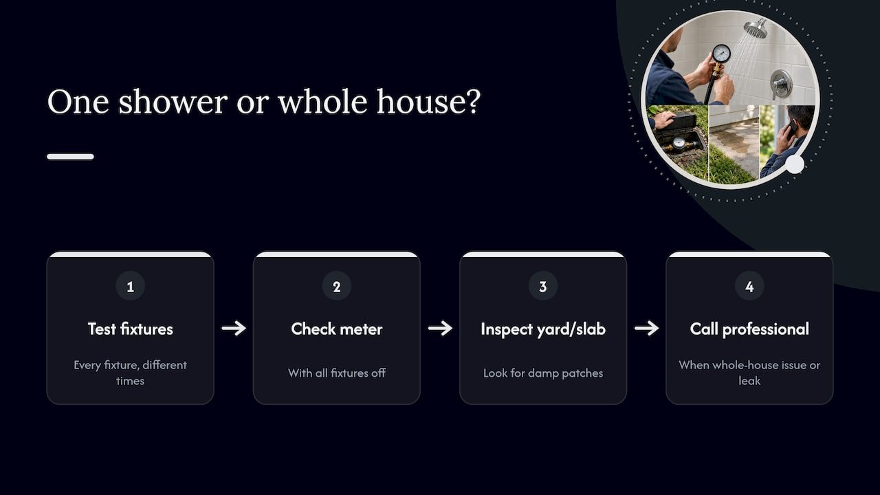 Diagnostic path for locating pressure problems