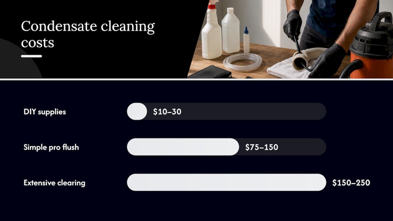 What drives condensate drain cleaning cost — overview diagram
